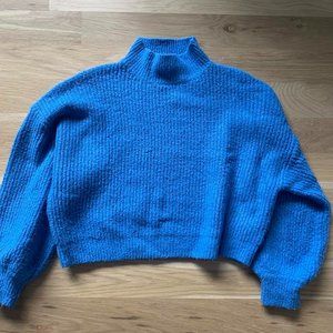 Lumiere Bright Blue Knit Turtleneck Sweater